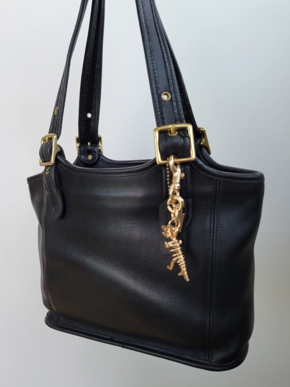 Coach Vintage Legacy Small Shopper Shoulder Tote Bag Purse 9086 Black Leather - Picture 6 of 6